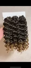 Sintético de la onda profunda del pelo trenzado extensiones de 10 corto 3 unids/pack cabello ombré ondulado extensiones de pelo ondulado