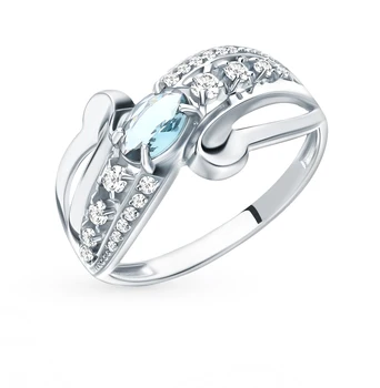 Silver ring with crystals and cubic zirconia sunlight sample 925 
Silver ring with crystals and cubic zirconia sunlight sample 925