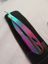 FnLune hombres recto peluquería de afeitar de pelo en el sobaco pelo púbico navaja plegable herramienta de depilación y 1 hoja El estilista sostiene una navaja y envía una cuchilla para afeitar el vello de las axilas