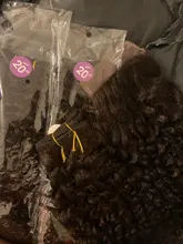 Mongol Afro rizado Pelo Rizado de la onda de agua 3 mechones con cierre cabello humano brasileño armadura paquete negro las mujeres XISHIXIU