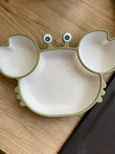 Bebé de lechón de silicona vajilla para bebé de dibujos animados cangrejo Anti-caída de la placa de la cena infantil niños alimentos complementarios tazón de platos