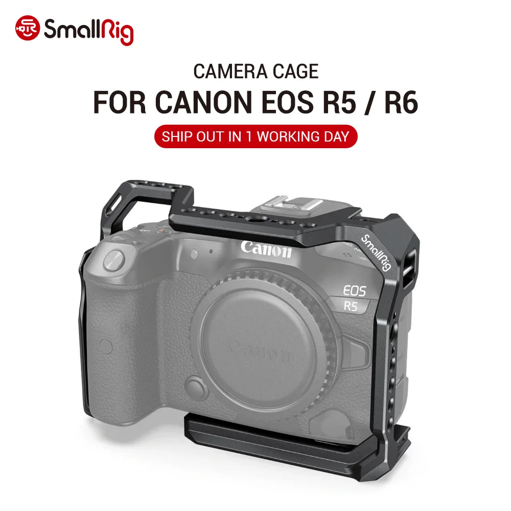 SmallRig DSLR Camera Cage for Canon EOS R5 and R6 built-in Cold Shoe & NATO Rail 1/4'' Arri Hole Camera Rig Video Rig 2982
SmallRig DSLR Camera Cage for Canon EOS R5 and R6 built-in Cold Shoe & NATO Rail 1/4'' Arri Hole Camera Rig Video Rig 2982