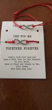 2 unids/set uno para ti, uno para mí juntos para siempre amor infinito encanto 8 pulsera cordel rojo pulseras de pareja de amantes deseo joyería