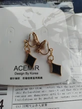 Joyería de colección de múltiples estilos para niña y mujer, aretes de Clip de hojas geométricas con personalidad creativo coreano, accesorios de moda para niña y Mujer