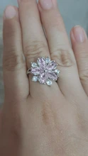 Nuevo romántico flor de cerezo circón anillos de dama de moda elegante Sakura princesa anillos de boda de joyería de la novia
