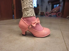 Zapatos Infantiles para niñas, calzado con lazo de cuero para fiesta de Baile de Princesa, brillantes, Color rojo sólido, tacón alto, de cuero de moda, oferta de otoño