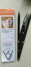 Medidor de cejas triangular de acero inoxidable, con regla para maquillaje permanente, plantilla, pinza de proporción dorada, herramientas de maquillaje