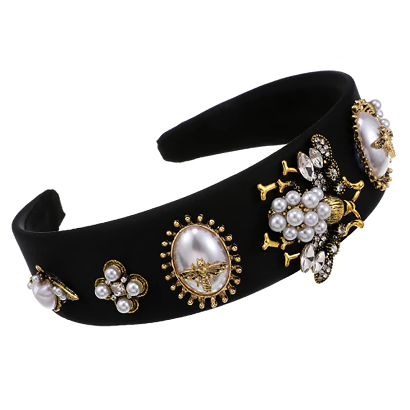 ZHINI Boho Retro Black Velvet Bee Hairband Headband for Women Wide HairBand Enthic Gothic Imitation Pearls Hair Accessories 2020
ZHINI Boho Retro Black Velvet Bee Hairband Headband for Women Wide HairBand Enthic Gothic Imitation Pearls Hair Accessories 2020