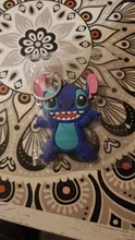 Anime Stitch llavero figura PVC dibujo animado anillo 3D doble lado clave cadena lindo anillo clave titular regalo de mochila Decoración
