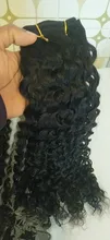 Mongol Afro rizado Pelo Rizado de la onda de agua 3 mechones con cierre cabello humano brasileño armadura paquete negro las mujeres XISHIXIU