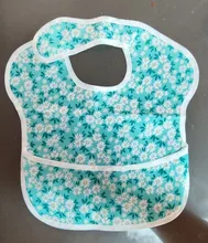 Pechera de poliéster para bebé, babero de alimentación impermeable con colector de comida, Baberos lavables para bebés Unsex, 4 paquetes