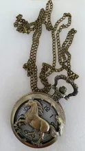 Reloj de bolsillo estilo Retro de cadena, diseño de caballo galopando, los mejores relojes de bolsillo, collar Para el abuelo, papá, regalos