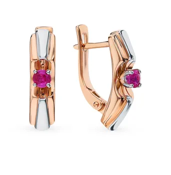Gold earrings with rubies sunlight sample 585 
Gold earrings with rubies sunlight sample 585