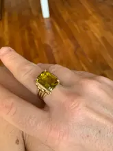 FDLK Retro de las mujeres de la joyería Vintage corte de la princesa diamante amarillo de imitación de regalo anillos de boda Banda, tamaño 5-12