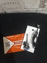 Collar de guitarra de acero inoxidable 316L para hombre, cadena de cuero, colgantes