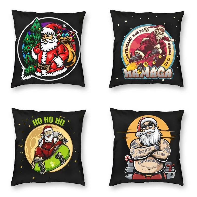 

Modern Funny Santa Claus Sofa Cushion Cover Velvet Merry Christmas Sweater Jingle Bells Gift Throw Pillow Case For Living Room