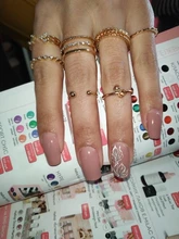 Tocona-anillo de oro hueco de oro para mujer, diseño Simple bohemio, conjunto de dedos geométricos, múltiples capas, apertura, nudillos, joyería 9012