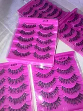 Pestañas postizas largas y naturales para mujer, extensión de pestañas postizas gruesas hechas a mano, accesorios de maquillaje de belleza, 5 pares