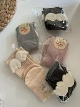 Calcetines de niñas bebé alas de ángel para niña pequeña, calcetín largo de algodón suave para niños, calcetines sólidos para niños de 0 a 8 años hasta la rodilla