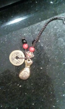 Llavero colgante de Feng Shui de la suerte, cuerda hecha a mano, de latón Vintage, bolsa de dinero, joyería antigua, cinco emperadores, llaves de coche