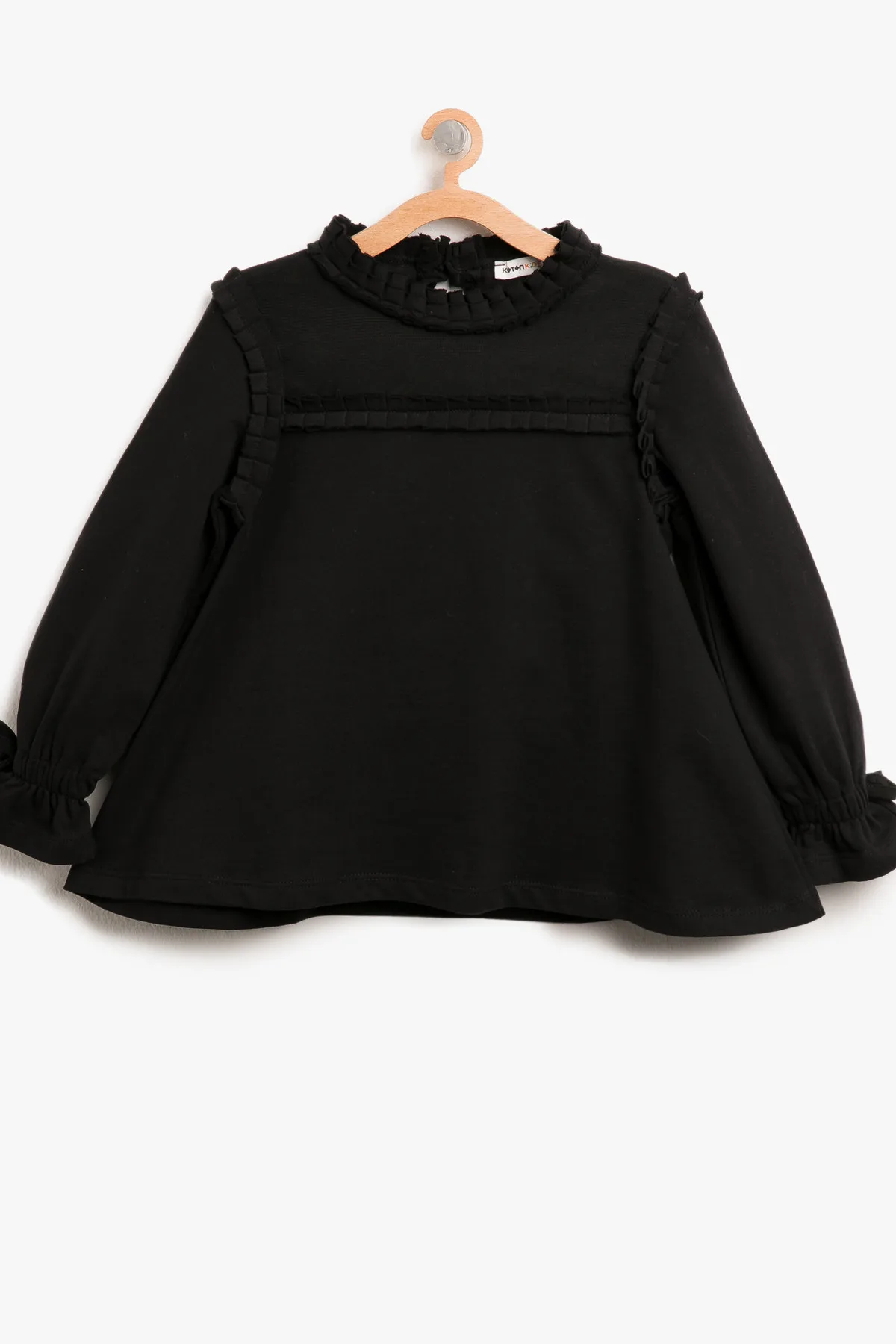 Coton Kids/черная детская блузка для девочек | Женская одежда