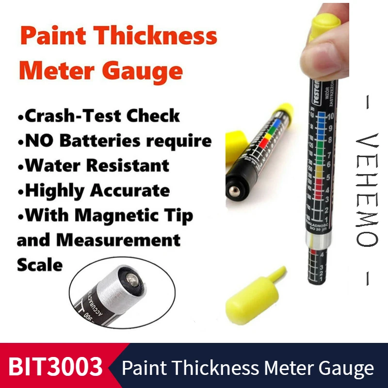 Auto Lak Test BIT 3003 Car Paint Thickness Tester Meter Gauge Crash Check Test Lacquer Tester With Magnetic Tip Scale Indicate
Auto Lak Test BIT 3003 Car Paint Thickness Tester Meter Gauge Crash Check Test Lacquer Tester With Magnetic Tip Scale Indicate
