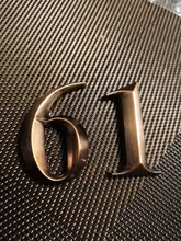 1pc 5cm de altura de oro casa etiqueta de dirección de puerta etiqueta moderna bronce casa número Digital #0-9 Hotel apartamento Placa de puerta