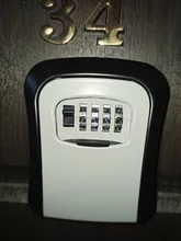 Caja de almacenamiento de llaves de combinación de 4 dígitos, cerrojo de aleación de aluminio montado en la pared, seguro, impermeable