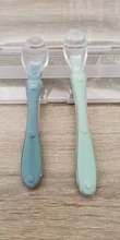 Cuchara de silicona para bebé recién nacido, cuchara suave con detección de temperatura, vajilla de entrenamiento, herramientas de alimentación infantil