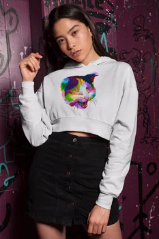 Angemiel Wear Colorful Smiley Cat White Short Hooded Sweatshirt
Angemiel Wear Colorful Smiley Cat White Short Hooded Sweatshirt