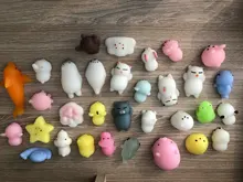 Satkago-juguetes para apretar suaves, 25 uds., Kawaii, juguete de dibujos de animales para niños y adultos, alivia la ansiedad y el estrés, decoración del hogar