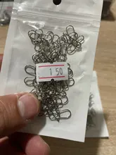 Conector de anzuelos de pesca de acero inoxidable, 50 unids/lote, Pin de enclavamiento, broche 4 #-12 #, giratorio para accesorios de anzuelo