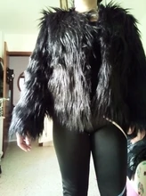 Faroonee-abrigo de piel peluda para mujer, chaqueta de manga larga cálida y esponjosa para otoño e invierno, 3XL