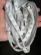Cordones con diseño de estrellas reflectante holográfico, doble cara, alto brillo, luminoso, zapatillas con cordones, cordones
