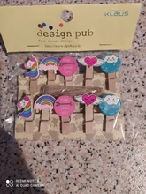 10 unids/set de color de madera Clip de decoración de Navidad lindo Cactus unicornio papel Memo Clips de papelería pinza de ropa artesanal Clips clavijas