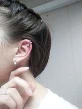 Pendiente de Luna minimalista Punk para mujer, pendiente de estrella en U, hebilla de Metal, Piercing falso para la oreja, pendientes de perlas sin perforaciones