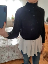 Suéter de punto para mujer, Jersey corto de manga larga y cuello alto, de punto, a la moda, otoño e invierno, 2021