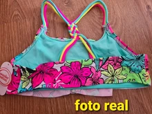 Trajes de baño con estampado Floral para niña, bañadores de dos piezas con volantes, Bikinis con múltiples tirantes
