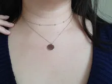 Collares de cuentas anenjary simples de Plata de Ley 925 con suerte para mujer, gargantilla de cadena corta, collares S-N554