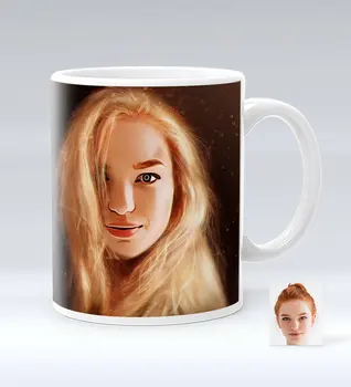 Personalized Women 'S Abstract Caricature Of White Mug Bardak-10 
Personalized Women 'S Abstract Caricature Of White Mug Bardak-10