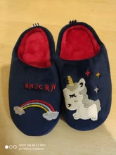 Zapatillas de unicornio de invierno para niños pequeños, chanclas de niña, zapatos de interior de algodón, pantuflas cálidas y esponjosas