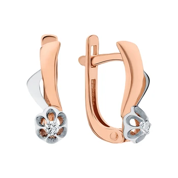 Gold earrings with diamonds sunlight sample 585
Gold earrings with diamonds sunlight sample 585