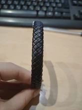 ZOSHI-pulsera de cuero trenzado Punk para hombre, brazalete de acero inoxidable, cierre magnético, color negro y rojo