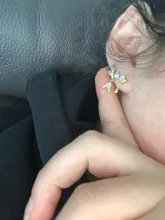 Pendiente de aro de Plata de Ley 925 con 26 letras de zirconia, pendientes de cartílago, hélice de perforación, aros joyería fina A30, 1 Uds.