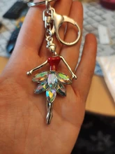 Joyería creativa colgante llavero aleación Diamante de imitación hada y mariposa llavero bolso colgante coche llavero mujer joyería regalo