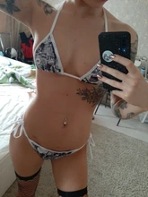 Bikini con estampado de encaje para mujer, traje de baño Sexy con estampado de Anime, cómic, playa, Balneario, mayo, 2019