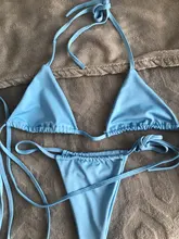 Conjunto de 2 piezas de Bikini de anillo para mujer, Color sólido, Sexy, azul/Verde/rosa, 2021