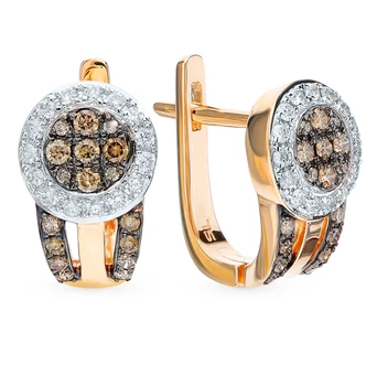 Gold earrings with cognac diamonds sunlight sample 585
Gold earrings with cognac diamonds sunlight sample 585