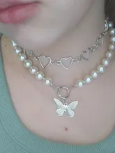 Gargantilla de eslabones con corazón hueco para mujer, collar dorado, cadena llamativa, regalo de fiesta, joyería para niña