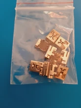 10 Uds Mini USB, tipo B 5 Pin hembra de ángulo recto DIP conector Jack